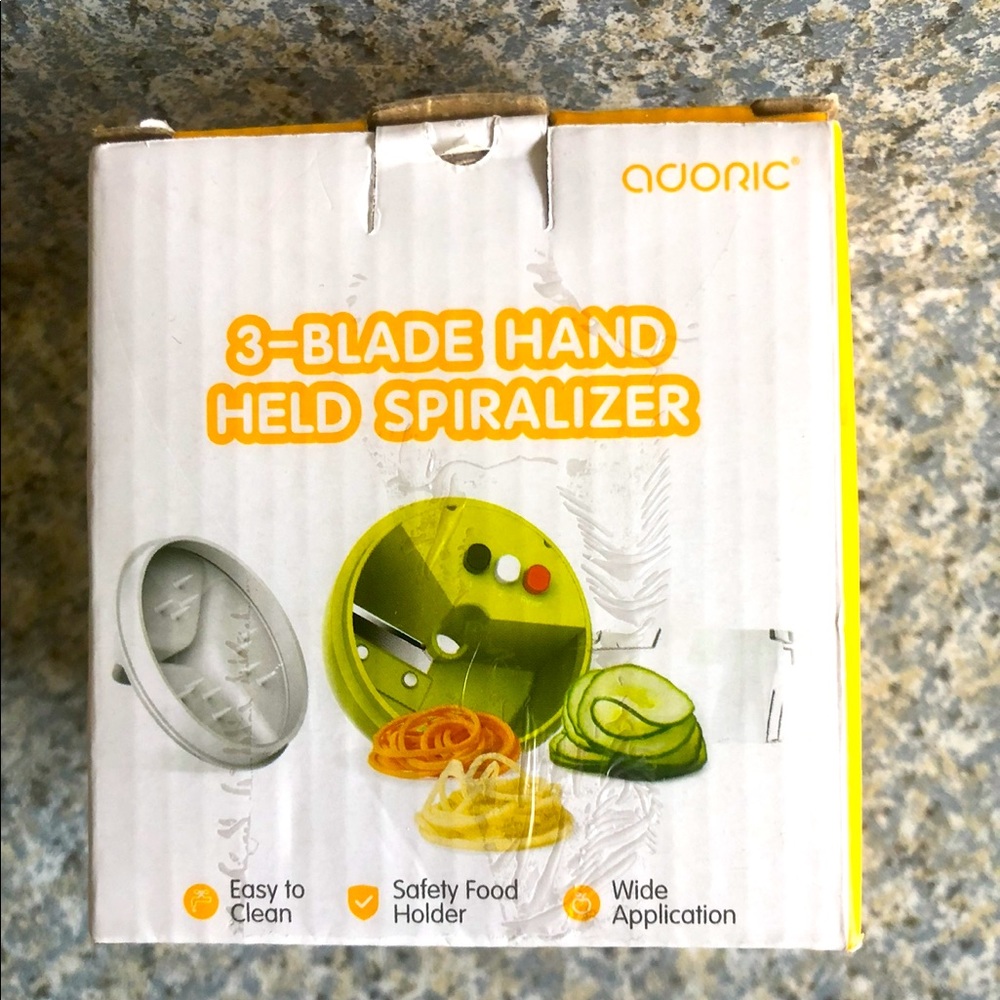 Adoric 3 Blade Handheld Spiralizer Vegetable Slicer Veggie Spirals Button Mode